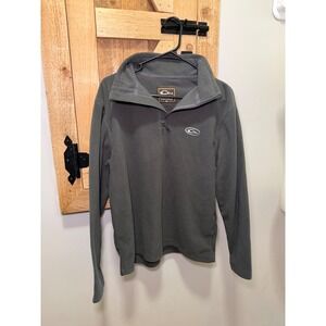 Drake Waterfowl Mens Gray Fleece Quarter Zip Pullover Sweater Size Small